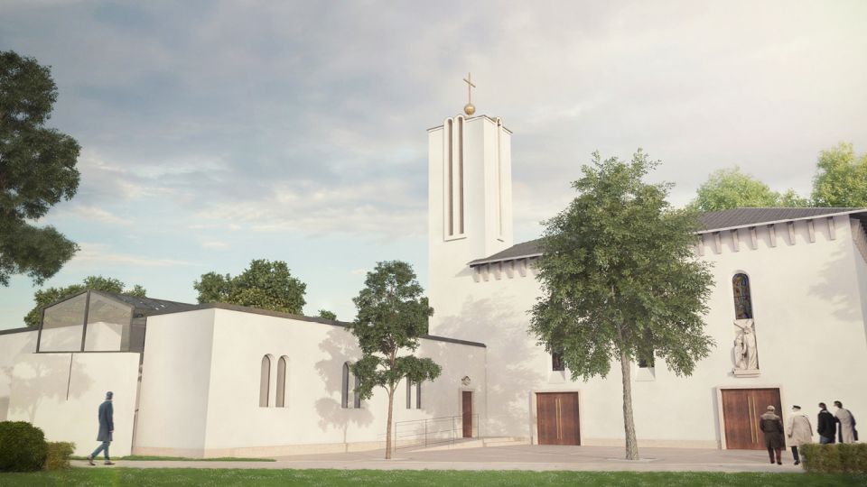 3D Visualisierung und Architekturvisualsierung eines Kirchenbaus für Architekturbüro Rainer Heuberger